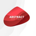 Abstract badge template in red